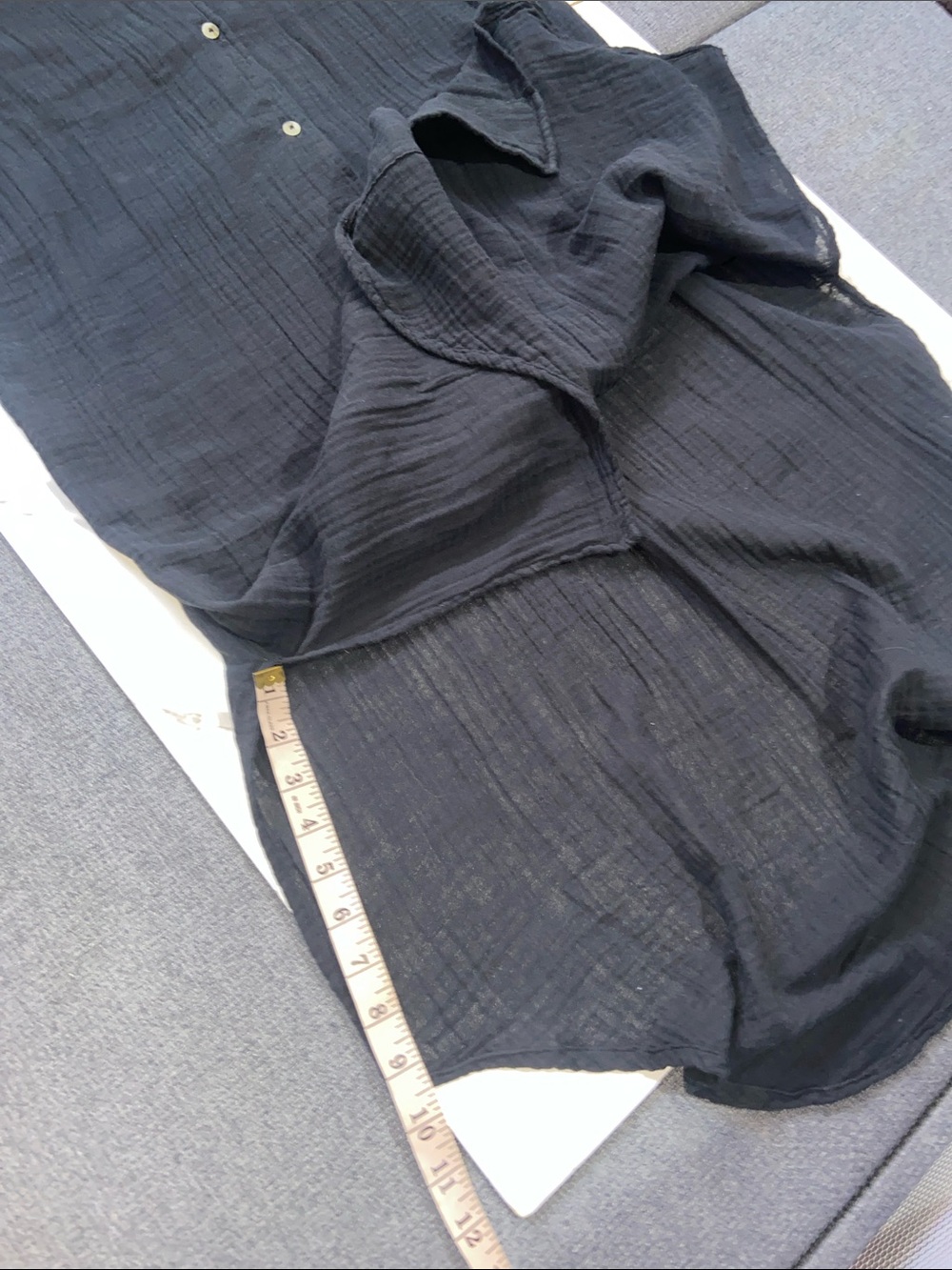 Anthropologie Lucia Sheer Midi Dress  Black Button-Front Shirt Dress Size XL - Picture 13 of 16